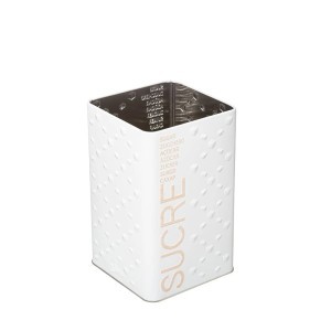 Indas cukrui metalinis baltas 10,6x10,6x18,4 cm 5Five 169285