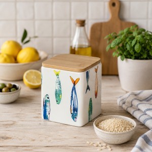 Indelis biriems produktams keramikinis 9x9x12 cm PEIXE La Mediterranea
