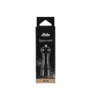 Druskos ir pipirų malūnėlis 16 cm medinis, malūnėlis keramikinis Maku 610480