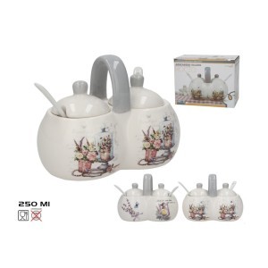 Indelis dvigubas cukrui ir druskai 250 ml 9x16.5x12.4 cm (mix 2) 8445393317151