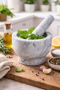 Grūstuvė prieskoniams marmurinė 12.5x12.5x9 cm 8445393545967