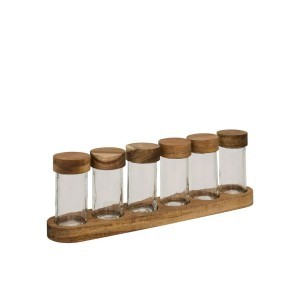Indeliai prieskoniams 6 vnt (80 ml) su padėkliuku 34,5x6,5x11 cm 5Five 217610
