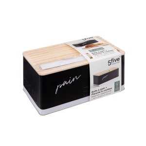 Duoninė metalinė su pjaustymo lentele 33x20x14,5 cm 5Five 194297