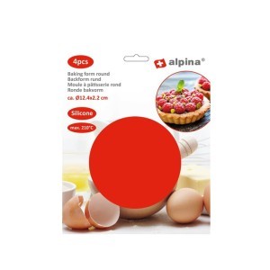Kepimo forma tartaletei silikoninė 4 vnt. D12,4x2,2 cm ALPINA 871125247395  pbr
