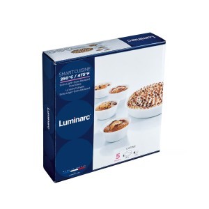Kepimo indai 5 vnt. (1vnt - D28cm, 4 vnt - D11cm) stiklinis SMART Luminarc 06950