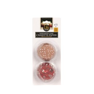 Kepimo formelės keksiukams popierinės kalėd75 vnt. 6,5x3 cm Lily Cook KP5726 KLD