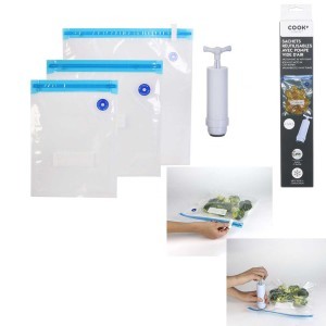 Maišelis vakuuminis maistui su pompa 30x34 cm 4 vnt. Cook Concept KB5975