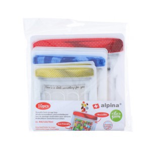 Maišeliai užspaudžiami daugkartiniai 70ml/150ml/400ml 10 vnt.ALPINA 871125247480
