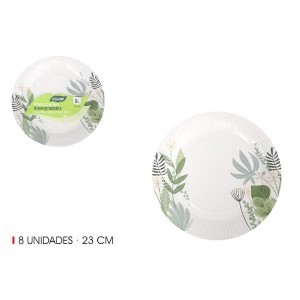 Lėkštės vienkartinės BIO kompostuojamos D23 cm 8 vnt Algon BA01054076235