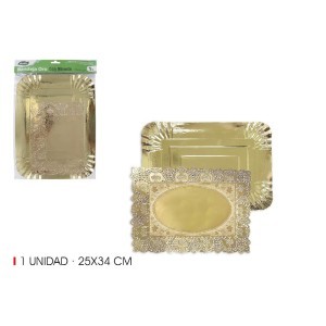 Vienkartinis padėklas maistui 25x34 cm aukso spalvos Algon BA01043175328