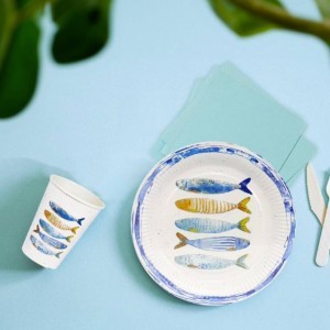 Lėkštės vienkartinės popierinės D20 cm 10 vnt PEIXE Algon BA01054078083