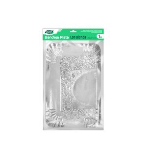 Vienkartinis padėklas maistui 25x34 cm sidabro spalvos Algon BA01043175334