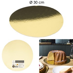 Vienkartinis padėklas tortui D30 cm aukso sp. Lily Cook KP0062