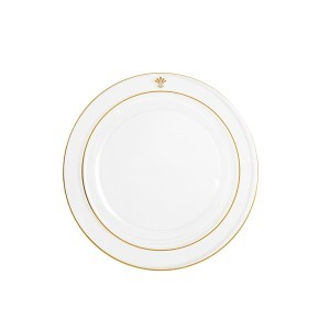 Lėkštės vienkartinė plastikinės su auksiniu apvadu D26 cm 6 vnt. Miražas KA6273