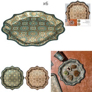 Padėklai vienkartiniai popieriniai 6 vnt. D26 cm Miražas Home Deco KA0724