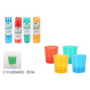 Stikliukai 10 vnt 35 ml plastikiniai daugkartiniai (mix) Algon BA01054377620