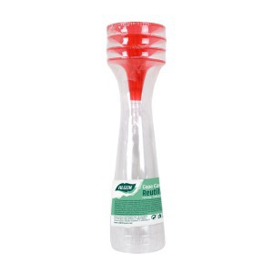Taurės 4 vnt 150 ml plastikinės daugkartinės raudona kojelė Algon BA01054275185