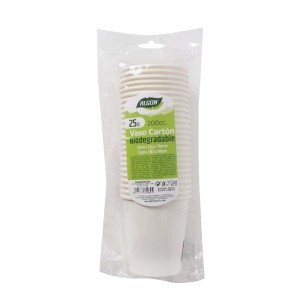 Puodeliai vienkartiniai popieriniai 200 ml 25 vnt. balti Algon BA01054075089