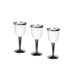 Taurės vynui plastikinės 250 ml 3 vnt. daugkartinės Algon BA01054274996