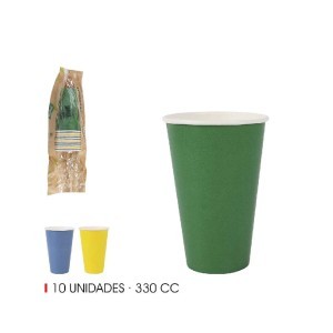 Puodeliai popieriniai vienkartiniai 330 ml 10 vnt (mix) kompost. Algon