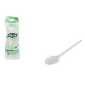 Šaukšteliai 25 vnt 12,5 cm plastikiniai daugkartiniai Algon BA01054275167
