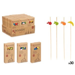 Smeigtukai mediniai sumuštiniams 30 vnt 12,5 cm (mix - spalvoti) Kinvara 47527