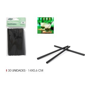 Šiaudeliai gėrimui plastikiniai 35 vnt 14 cm daugkartinio naudojimo Algon