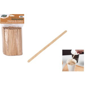 Lazdelės vienkartinės medinės gėrimui maišyti 500 vnt 178 mm Algon BA01019175199
