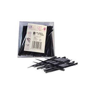 Smeigtukai plastikiniai sumuštiniams 500 vnt 9 cm juodos spalvos 126073