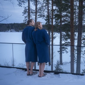 Chalatas pirties iš perdirbtos medvilnės L/XL mėlynas Kenno Rento 630133