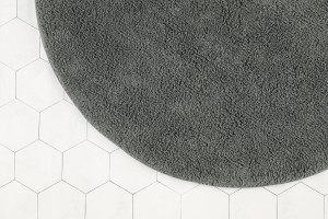 Kilimėlis vonios kambariui D90 cm medvilninis, žalsvos sp. Fanni K 640067