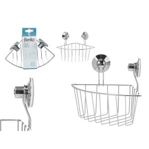 Lentynėlė voniai kampinė 18x18x11 cm plieninė Berilo 93267