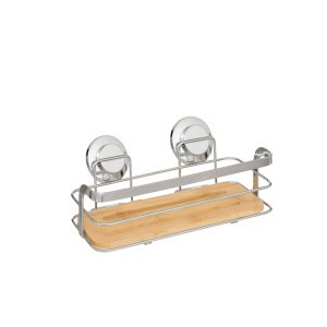 Lentynėlė voniai metalinė, bambukinė su siurbtukais 26x13x11 cm 5Five 211448