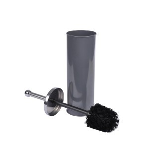 Šepetys klozeto su dėklu D9,5xH37 cm metalinis pilkas METALIA douceur d'intérieu