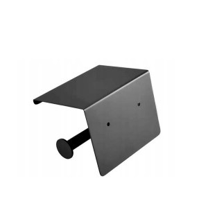 Laikiklis tualetiniam popieriui metalinis juodas 14x10x10 cm 27240