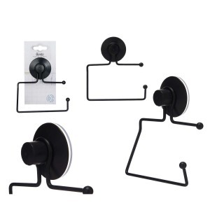 Laikiklis tualetiniam popieriui metalinis, juodas 2x13x14 cm Berilo 93276