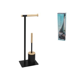 Laikiklis tualetiniam pop. su šepečiu  22x16x62 cm bambuk./metal. 8445393544359