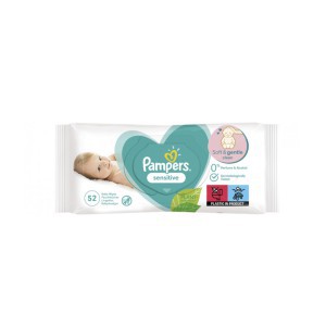 Servetėlės drėgnos vaikams 12x52 vnt Sensitive Pampers 1130