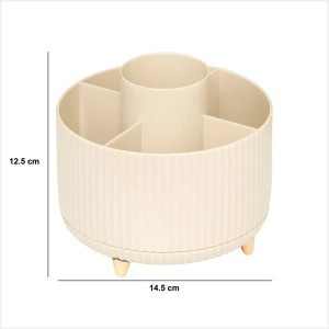 Dėžutė plastikinė, besisukanti kosmetikai, šepetėliams D14,5xH12,5 cm 5Five