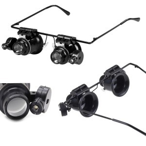 Didinantys akiniai-lupa su LED apšvietimu 20x 15 mm (4 x CR1620)09020