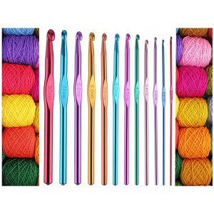 Vąšelių rinkinys nėrimui 12 vnt. 2-8 mm, aliuminis 27058