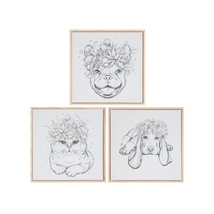 Paveikslas tapymui Gyvūnai (mix 3 rūšys) 30x30 cm 8445393488813
