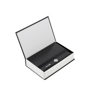 Dėžutė-knyga pinigams juoda 240x155x55 plienas 78633