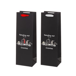 Dovanų maišelis buteliui Gnomai (mix) 12x9x36 cm Winteria 607355 KLD