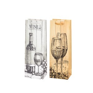 Dovanų maišelis buteliui (mix) 12x9x36 cm Winteria 606490 KLD