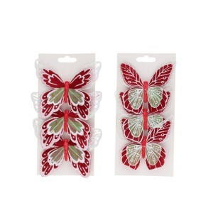 Dekoracija prisegami drugeliai 3 vnt 12x10.5 cm (mix 2) 8445393461571