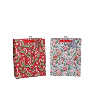 Dovanų maišelis kalėdinis 24x18x8 cm (mix 2) 8445393487410 kld