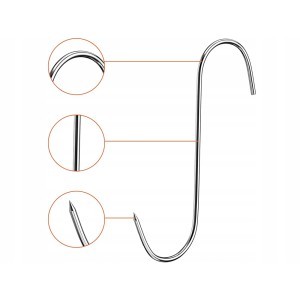 Kabliai mėsos rūkymui, vytinimui nerūdijančio pl. 10 vnt. 18x0.5 cm 07323