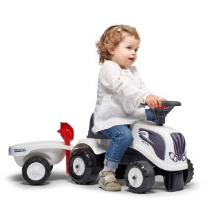 Vaikiškas pasispiriamas traktorius su priekaba 91x34x37 cm (max 25 kg, 1-3 m)