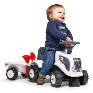 Vaikiškas pasispiriamas traktorius su priekaba 91x34x37 cm (max 25 kg, 1-3 m)